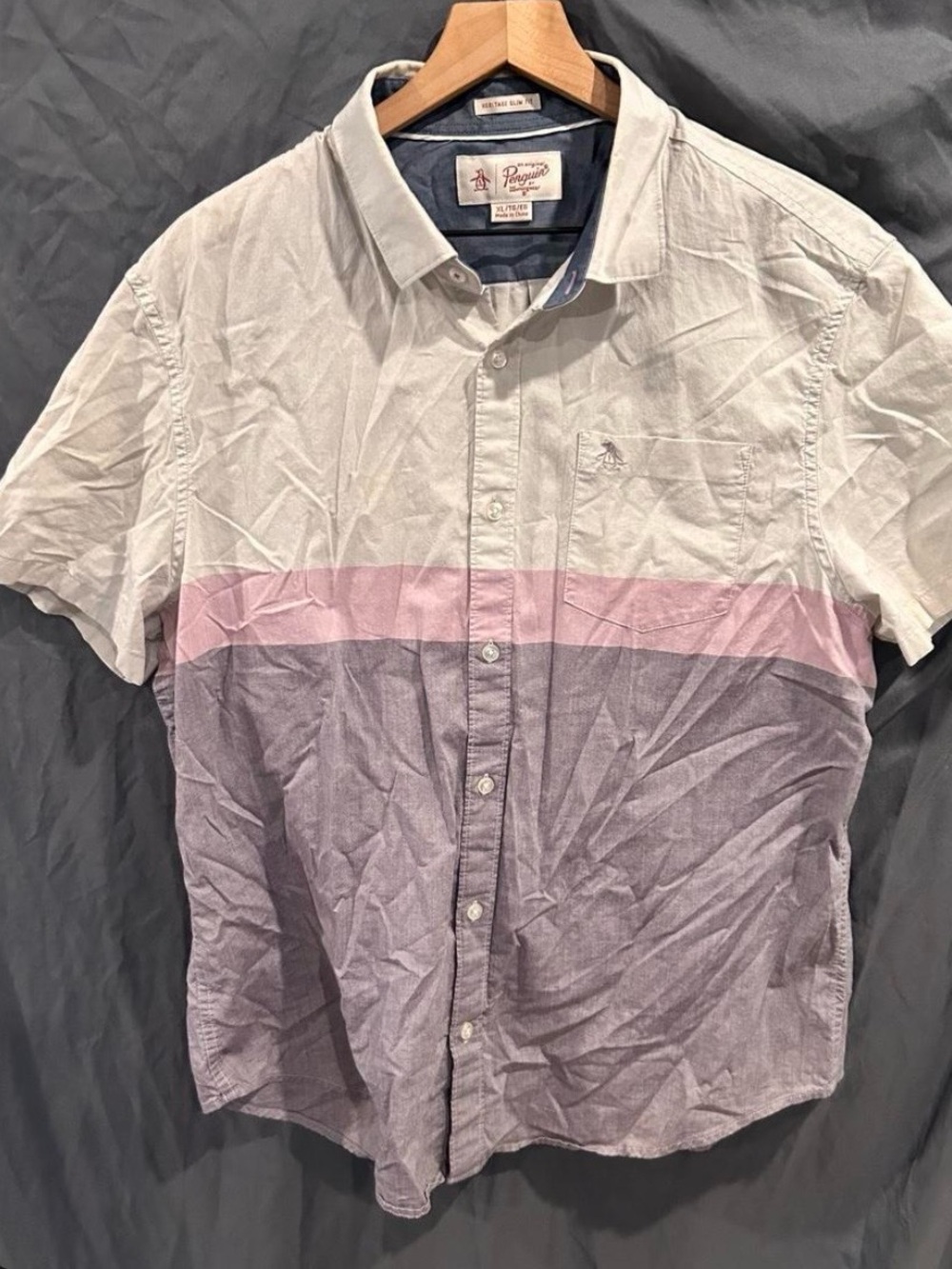 Men’s Penguin Short Sleeved Button Down
